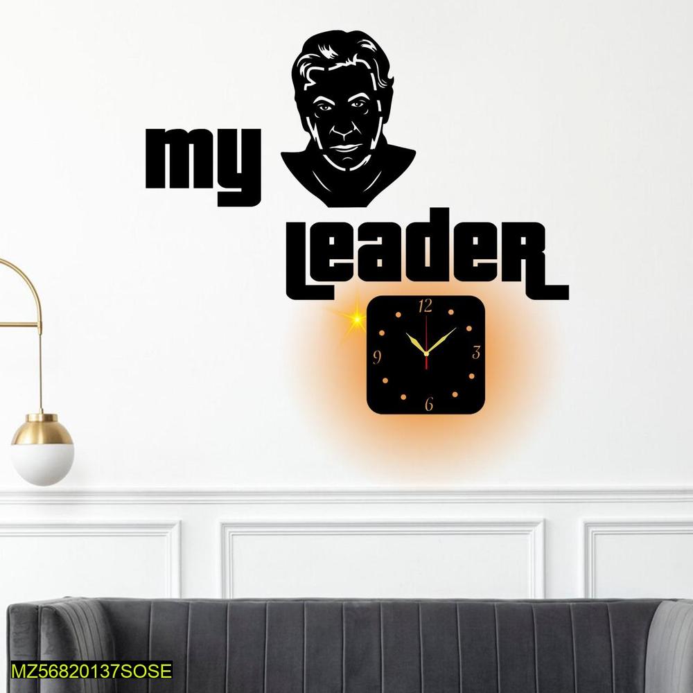 My leader imran khan Fancy Wall Clock With Light  ( 20×40 ) Big Size Premium High quality Material