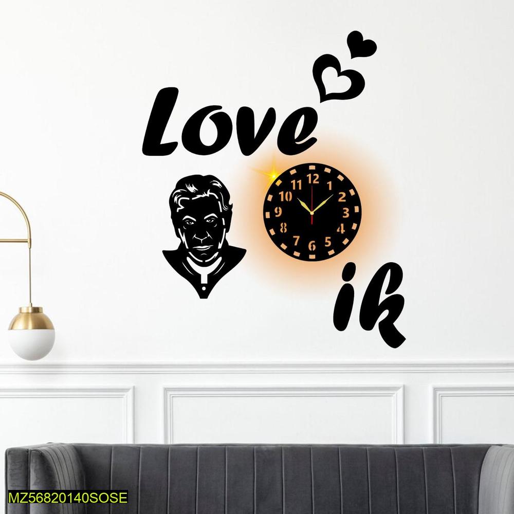 Love imran khan Fancy Wall Clock With Light  ( 20×40 ) Big Size Premium High quality Material